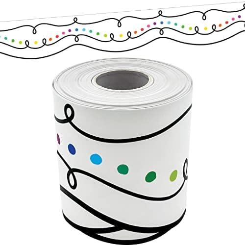 Teacher Created Resources Squiggles and Colorful Dots Die-Cut Rolled Border Trim (TCR8915)