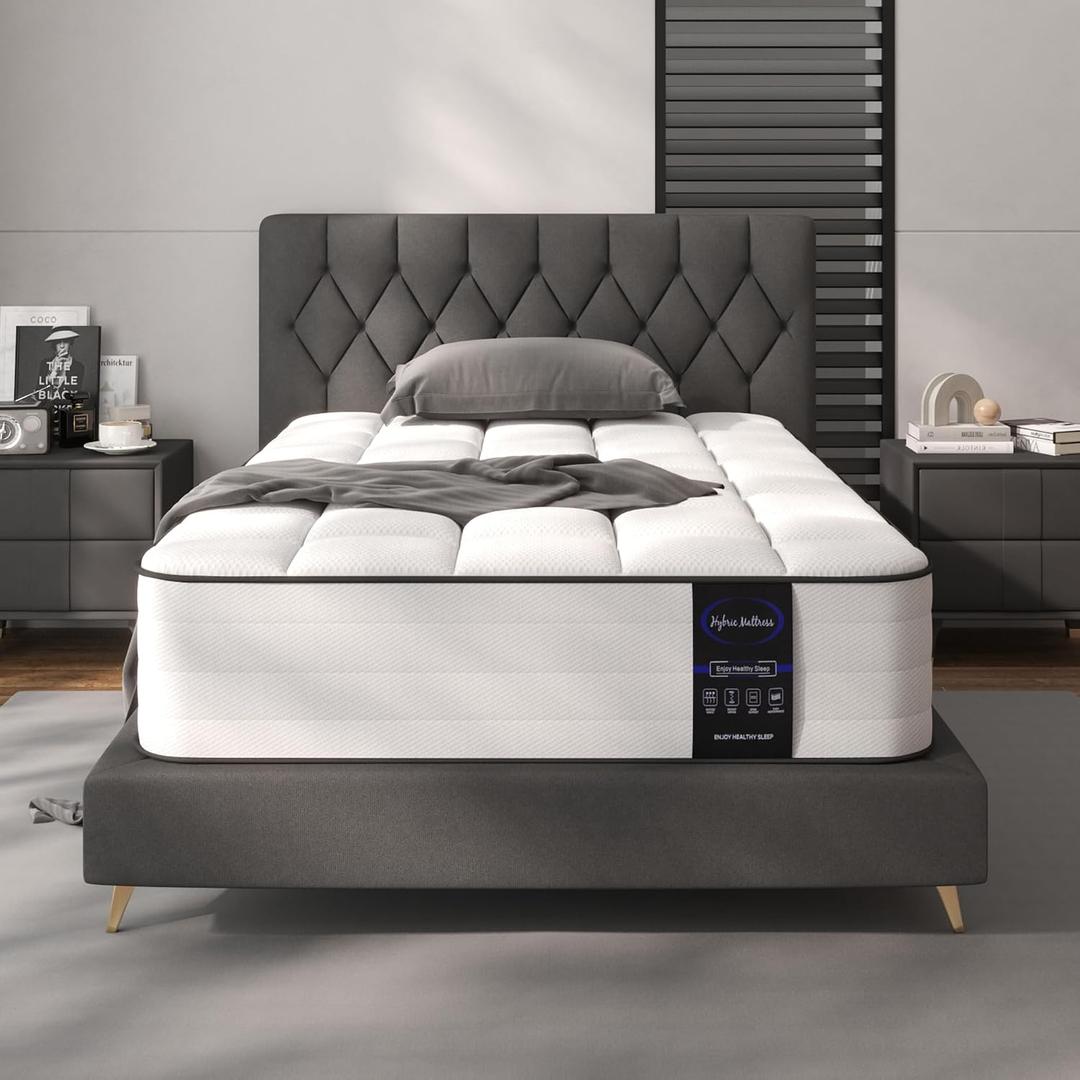 LETMOON 8 Inch Hybrid Twin Mattress in a Box, Medium Firm Pocket Spring