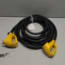 Camco Power Grip 25-Ft 50 Amp RV Extension Cord w/90 Locking End - Rated for 125/250V & 12,500W - Features Threaded Locking Ring for Weatherproof Connection & Coated w/Heat-Resilient PVC (55574)