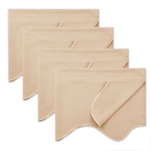 NICETOWN Room Darkening Window Valance - Solid Thermal Insulated 52 inches by 18 inches Scalloped Pole Pocket Curtain Panels for Basement/Cafe Store/Christmas, Biscotti Beige, Package of Only 2 Panels