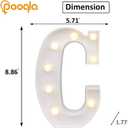 Pooqla LED Marquee Letter Lights Sign, Light Up Alphabet Letter for Home Party Wedding Decoration C