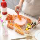 Shellwei 2 Pcs Jumbo Veggie Tray 15.6" x 11.2" x 3" Vegetable Dish Divided Serving Tray Travel Serving Platter Fruit Platter for Veggie, Taco, Fruit, Salad in Party/Buffet (No Lid)