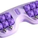 Foot Massager Roller for Plantar Fasciitis Relief, Dual Foot Acupressure Therapy for Pain Relief, Stress Relief and Improved Circulation, Portable Reflexology Tool for Home and Office Use (Purple)