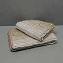 BSICPRO Bathroom Rugs and Mats Sets, 2 Piece Thick Absorbent Chenille Bath Mat Rug Set Non Slip, Soft Shaggy Bath Room Floor Mats for Bathroom, Machine Washable (20" x 32" Plus 16" x 24", Beige)