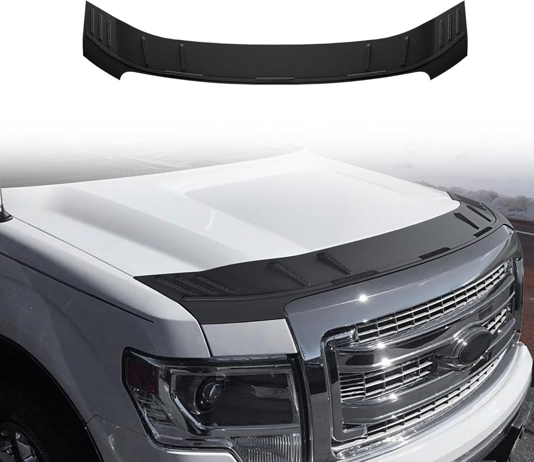 TripleAliners Hood Deflector Protector Compatible with 2009-2014 Ford F-150 F150 Accessories Hood Protector TPE Bug Deflector Shield Replacement