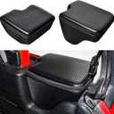 RBR Wheel Well Storage Bin Rear Trunk Organizer Tool Box Compatible with 2018-2023 Jeep Wrangler JL 4 Door 4XE Accessories Cargo Bag, 2 Pack Right Left, Carbon Fiber, With Lid and Zipper