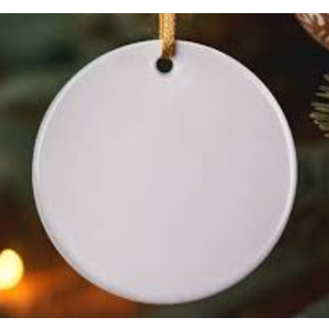 Christmas Ornaments Gift Keepsake Christmas Ornament Xmas Tree Decorations Ceramic Round Ornament with Gift Box 2.95in