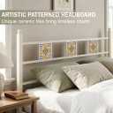 Twin Size Bed Frame with Headboard Footboard, Vintage Metal Platform Beds