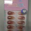 BTArtbox Press On Nails Almond - Molten Chrome, Ombre Brown Short Press On Nails with Glue and Adhesive Tabs for Women, Soft Gel Glue On Nails in 16 Sizes - 32 Stick On Nails Kit