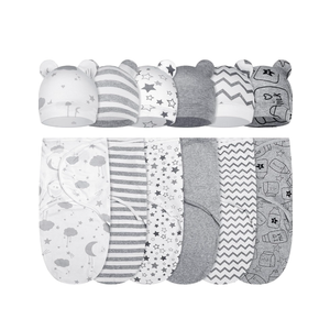 Ramede 6 Pack Baby Swaddle Blanket with Hats Sleep Swaddle for 0-3 Months Newborn Sacks Soft Cotton Wearable for Boy Girl