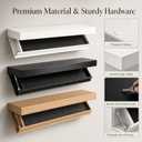 Wood Floating Shelves Wall-Mounted Racks with Hidden Storage Decorative Shelves for Wall, Long Floating Shelves with Inside Storage, for Bedroom Living Room Home Office, Natural Color 20.87"D x 6.89"W x 1.97"H
