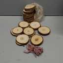 Unfinished Natural Wood Slices 25Pcs 3.1-3.5 inch Wood Coaster Pieces Craft Wood kit Predrilled with Hole Wooden Circles Great for Arts and Crafts Christmas Ornaments DIY Crafts Rustic Wedding