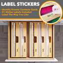 SpaceAid WrapNeat 2 in 1 Wrap Organizer with Cutter and Labels, Plastic Wrap, Aluminum Foil and Wax Bamboo Dispenser for Kitchen Storage Organization Holder for 12" Roll (Natural, 2-Slot)