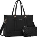 LOVEVOOK Laptop Bag for Women 15.6 inch Canvas Laptop Tote Bag, Large Capacity Work Bag with Clutch Purse, Computer Bag Office Business Briefcase, Casual Handbag for Travel College Teacher School