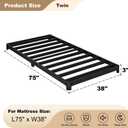 Likelalaso 3 inch Low Twin Bed Frames with Rounded Corner, Heavy Duty Metal, Easy Assembly, Noise Free, Black