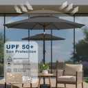 9ft 2-Tiers Patio Umbrella,Outdoor Market Table Umbrella with Push-Button Tilt & Crank | UV Protection,Suit for Backyard,Garden,Pool,Deck
