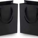 MOXARYSU Black Gift Bags With Handles: 8x5x10 Inch 100pcs Black Paper Bags Medium Bulk For Party Shopping Birthday Wedding (M, 100)