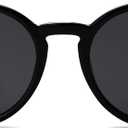 SOJOS Retro Round Polarized Sunglasses for Women Men Classic Vintage Sunnies SJ2069 (Black/Grey)