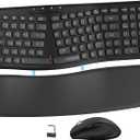 E-YOOSO Ergonomic Wireless Keyboard and Mouse Combo, Split Design with Detachable Wrist Rest, 2.4G Full Size Ergo Computer Keyboard Set for Programmers/Office, Compatible with Windows/Mac/PC/Laptop