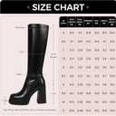 Wetviro Platform Knee High Boots for Women Chunky High Heel Gogo Boots Square Toe Stretchy Long Tall Boots (not for wide calf), 7.5