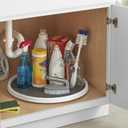 Copco 18-Inch Lazy Susan Turntable Organizer, Non-Skid Pantry or Cabinet Spinner for Spices, Condiments, and Bottles, Durable White/ Gray Design