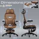 ELABEST X100 Ergonomic Office Chair with Footrest, Big and Tall Home Desk Chair with 5D Flip-Up Arms, Adjustable 3D Lumbar Support,High Back Rolling Computer Chair, Swivel Mesh Chairs, 24 inches x 26 inches x 41 inches