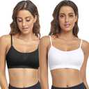 Litthing Bralettes Padded for Women Cami Strap Bra Seamless Sportsbra Wireless Comfort Yoga Lightly T-Shirt Tank Tops (X-Large)