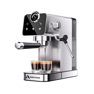 Arecovas Espresso Machine with Milk Frother, 20 Bar Compact Coffee Machine with Touch Screen & 41oz Water Tank for Home Use, Stainless Steel Espresso Coffee Maker for Americano, Cappuccino, Latte