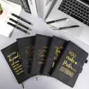 Kosiz 40 Pcs Valentines Employee Appreciation Gift Bulk A5 Motivational Leather Notebook and Pen Inspirational Journal with Pen for Women Men Nurse Volunteer Social Worker Team Coworker Staff Teacher