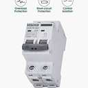 AC Miniature Circuit Breaker, 20 Amp 120V/240V 2 Pole DIN Rail Mount Circuit Breaker, Thermal Magnetic Trip, Solar AC Disconnect Switch MCB C20