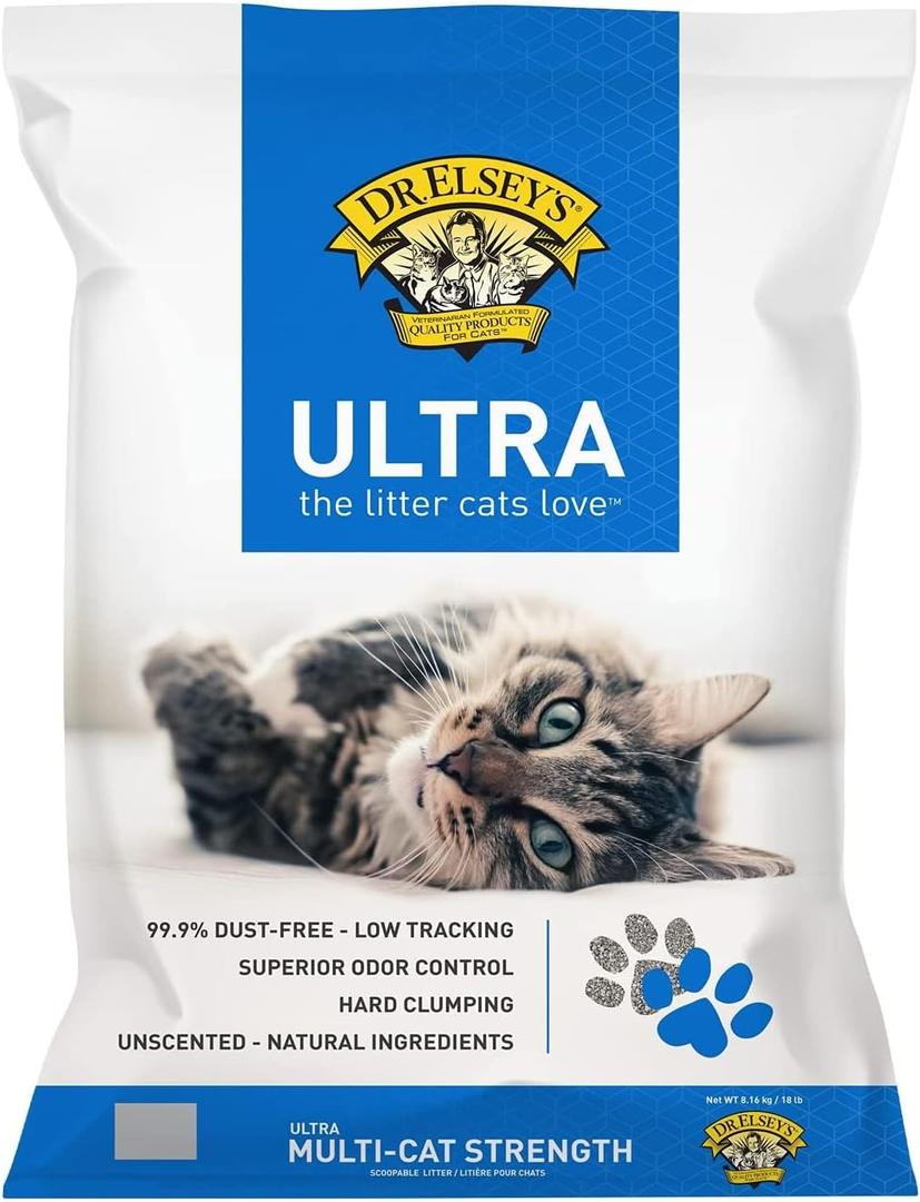 Dr. Elsey's Ultra Unscented Clumping Clay Cat Litter 18 lb Bag