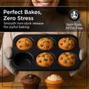 Wrenbury Jumbo Muffin Pan 6 Cup Set of 2 - Nonstick XL Deep Muffin Pan for Baking 3.75" Cup - Big Cup Tin - Oversized Extra Large Cupcake Mold - PTFE Free