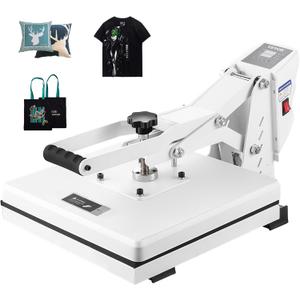 VEVOR Heat Press, 15x15 Heat Press Machine, Fast Heating, High Pressure Heat Press Machine for T-Shirt, Power Digital Industrial Sublimation Printer for Heat Transfer Vinyl, Easy to Use, White