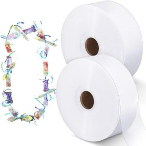 PerKoop 2 Roll Poly Tubing 2 Inch x 1000 ft Clear Graduation Candy Lei Tubing 2 Mil Poly Bag Making Kit for Packing Snacks and Small Play, DIY Graduation Wreaths