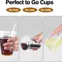 100 Pack - 20 oz Clear Plastic Cups with Lids and Straws, Sturdy & Food Safe Iced Coffee Cups with lids, Disposable Plastic Smoothie Cups for Cold Drinks