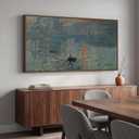 Large Framed Monet Impression Sunrise Wall Art for Living Room, 60x30 Inch, 57"L x 28.5"W