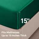 BEDELITE Satin Sheets Queen Size Bed Set, Luxury Soft Dark Green Sheets for Hair and Skin, Similar to Silk Bed Sheets Set 4 Pieces with 1 Deep Pocket Fitted Sheet, 1 Flat Sheet, and 2 Pillowcases