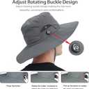 Sireck Men Fishing Hat, Adjust Rotating Buckle Sun Hat, Wide Brim UPF 50+ UV Protection Summer Safari Hat,Bucket Hiking Hat (Gray)
