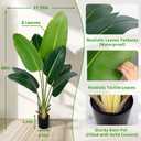Artificial Bird of Paradise Plant 4Ft Fake Tropical Palm Tree with 8Trunks Faux Banana Leaf Trees in Pot for Home Indoor Outdoor Office Modern Decor Housewarming Gift（2Pcs）