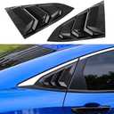 Thenice for 10th Gen Civic Rear Side Window Louvers Racing Style Triangular Window Glass Blinds Compatible with Honda Civic Sedan 2021 2020 2019 2018 2017 2016 -Carbon Fiber