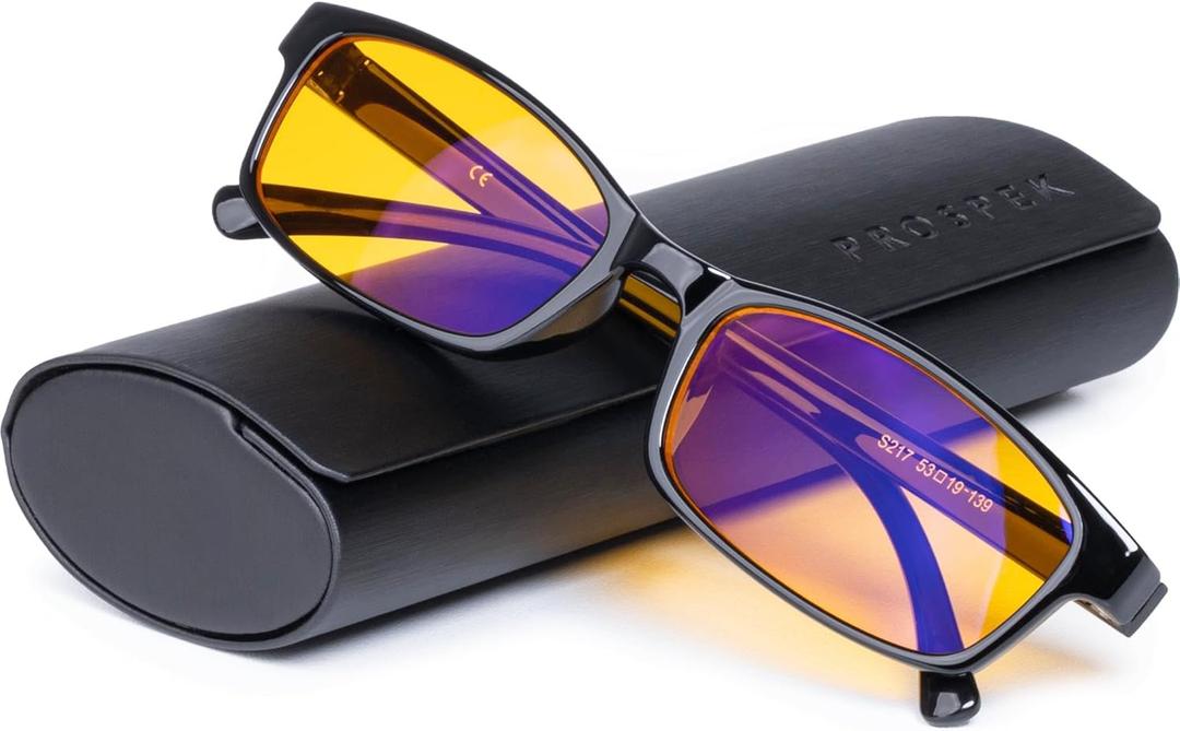 Prospek Blue Light Glasses Reading for Men and Women, For Computer Use, Blue Light Protection, Clear Lens 0 to +3.0 Diopters (Black)