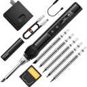 FNIRSI Soldering Iron Kit, DC/PD(96W/65W) Mini Digital Soldering Iron, 180-780 Fast Heating, 6 Soldering Tips, Digital OLED Screen Display, Auto Sleep (With Power Adapter) (Black)