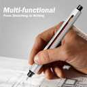 Pen C, Durable Aluminum Alloy EDC Pen, with 100+ Replacement Refills - Ballpoint, Rollerball, Gel. Auto-Adjusting Refillable Pen, Best Writing and Sketching Gift for Men and Women_Black