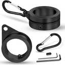 BONWIN Flag Pole Rings, 1" Spinning Flagpole Ring Clips, 2 Pcs Aluminum Alloy & Steel 360 Rotating Anti Wrap Flag Mounting Rings with Snap Carabiners for 0.75-1.02 Inch Diamete Flagpole (1, Black)