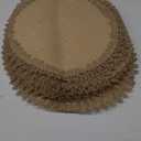 Round Burlap Placemats Set of 12 Jute Rustic Place Mats for Dining Tables Heat Resistant Natural Farmhouse Table Mats Decor for Thanksgiving (Flower Tassel)