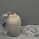 USumkky 24 inch Vintage Ceramic Table Lamp with 5FT Cord - Single Farmhouse Rustic Bedside Lamp with Natural Textured Finish, Nightstand Lamps for Living Room, Bedroom, End Table Beige