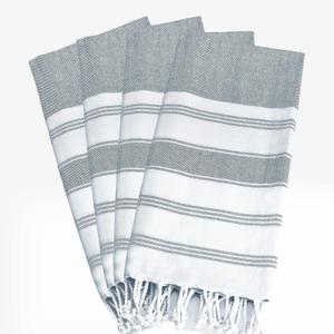 GLAMBURG Peshtemal Turkish Towel Cotton Beach Towels Oversized 36x71 Set of 4, Cotton Beach Towels for Adults, Soft Durable Absorbent Extra Large Bath Sheet Hammam Towel - Charcoal Grey