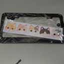 Cute Cat License Plate Frame - 1 Pack Kawaii Kitten Pet Lover Rust-Proof Aluminum Car Tag Holder - Watercolor Animal Art Decorative Plate Cover for Women Cat Mom Includes Sticker