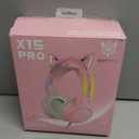 Lightweight Gaming Headset with Detachable Cat Ears, RGB Lighting, Wired Over Ear Headphones with Mic for PC, PS4, PS5, Switch, Stereo Surround Sound, Self-Adjusting Headband