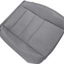 NLQR Driver Side Bottom Replacement Seat Cover Medium Flint Gray Microfiber Leather Compatible with Ford F250 F350 F450 F550 Lariat 2002 2003 2004 2005 2006 2007